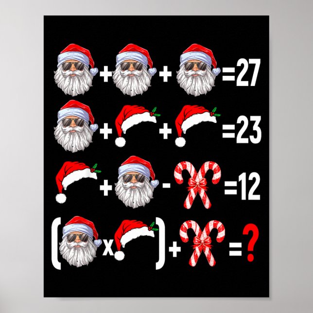 Póster Funny 67 Meme Santa Christmas Tree Math Teacher Xm (Frente)
