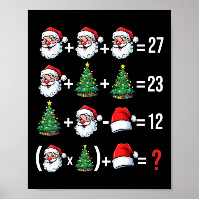 Póster Funny 67 Meme Santa Math Teacher Christmas Pajama  (Frente)