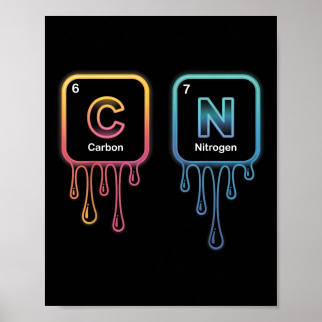 Póster Funny 67 Meme Science Chemistry Nerd Humor Periodi (Frente)