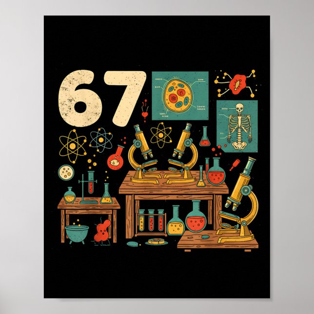 Póster Funny 67 Meme Science Teacher Students Six Seven M (Frente)