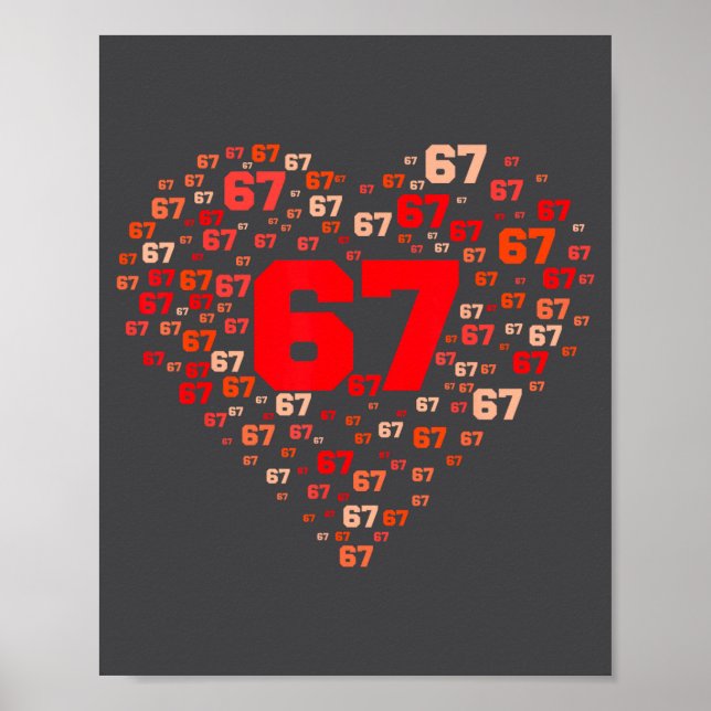 Póster Funny 67 Meme Six Seven Heart Matching Couples Val (Frente)