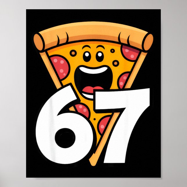 Póster Funny 67 Meme Six Seven Humor Food Zza  (Frente)