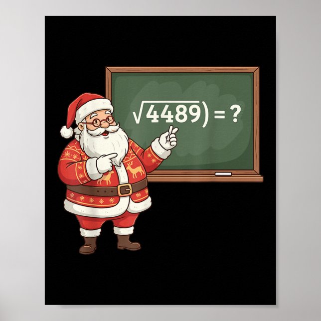 Póster Funny 67 Meme Six Seven Math Teacher Christmas Gen (Frente)