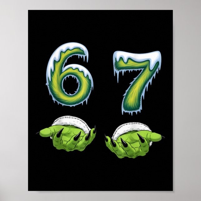 Póster Funny 67 Meme Six Seven Scary Monster Hands Christ (Frente)