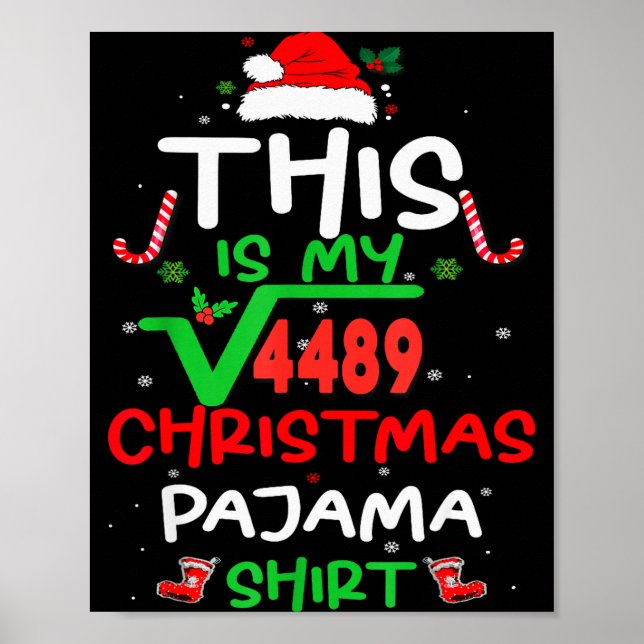 Póster Funny 67 Meme Square Root 4489 Slang Math Teacher  (Frente)