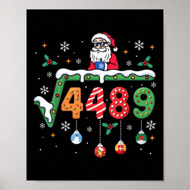 Póster Funny 67 Meme Square Root 4489 Slang Math Teacher  (Frente)