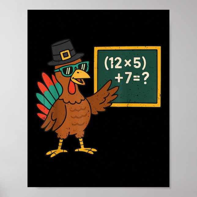 Póster Funny 67 Meme Turkey Math Teacher Thanksgiving Mat (Frente)