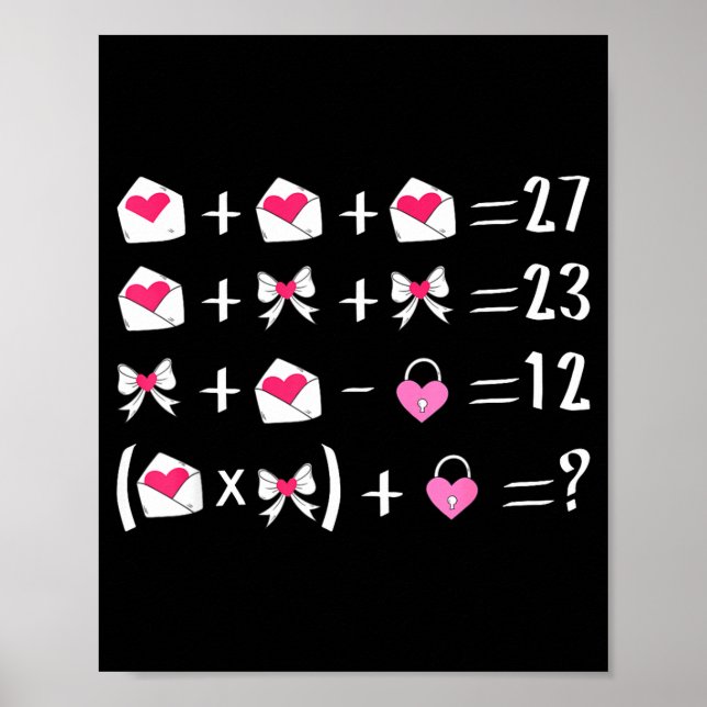 Póster Funny 67 Meme Valentine Math Teacher Bow Six Seven (Frente)