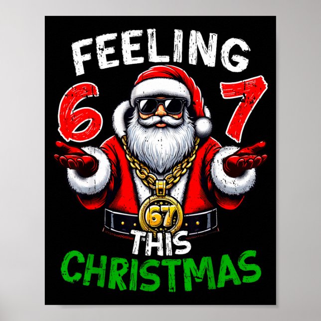 Póster Funny 67 Santa Christmas Shirts Kids Teen Boys 6-7 (Frente)