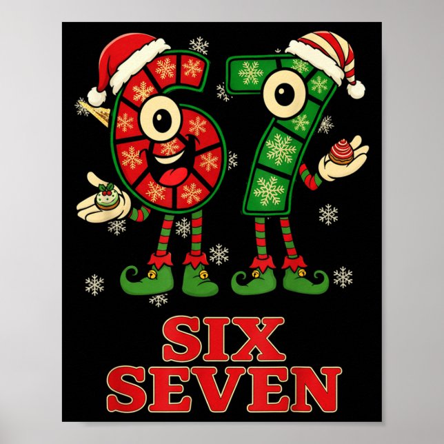 Póster Funny 67 Six Seven 6-7 Italian Christmas Holiday W (Frente)
