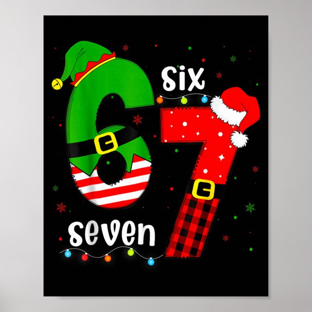 Póster Funny 67 Six Seven Christmas Boys Girls Kids Teens (Frente)