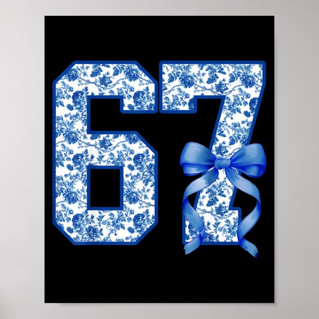 Póster Funny 67 Six Seven Coquette Girly Blue Toile Women (Frente)