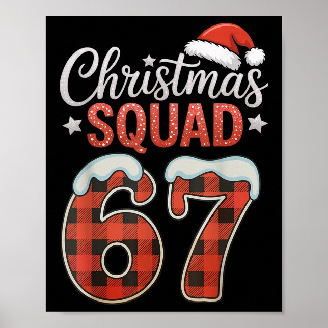 Póster Funny 67 Six Seven Meme Brainrot 67 Christmas Squa (Frente)