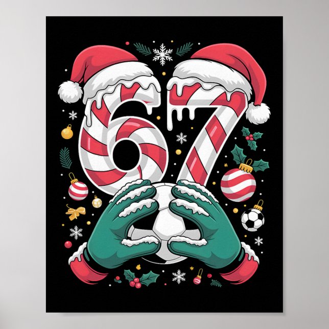 Póster Funny 67 Six Seven Soccer Goalkeeper Funny Meme Ch (Frente)