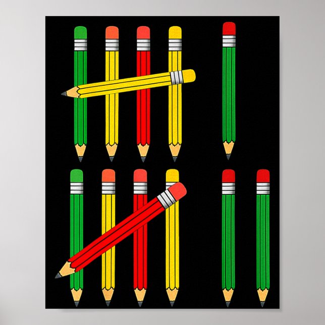 Póster Funny 67 Tally Marks Math For Teachers Students Si (Frente)