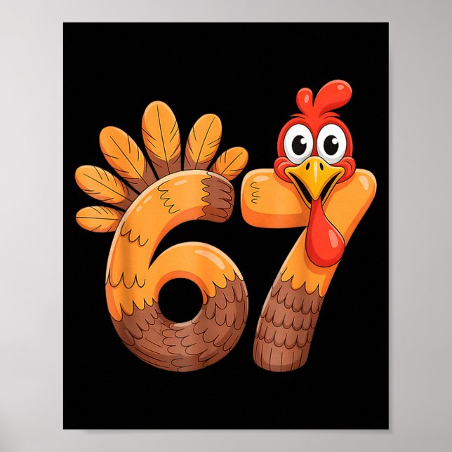 Póster Funny 67 Thanksgiving Turkey  (Frente)