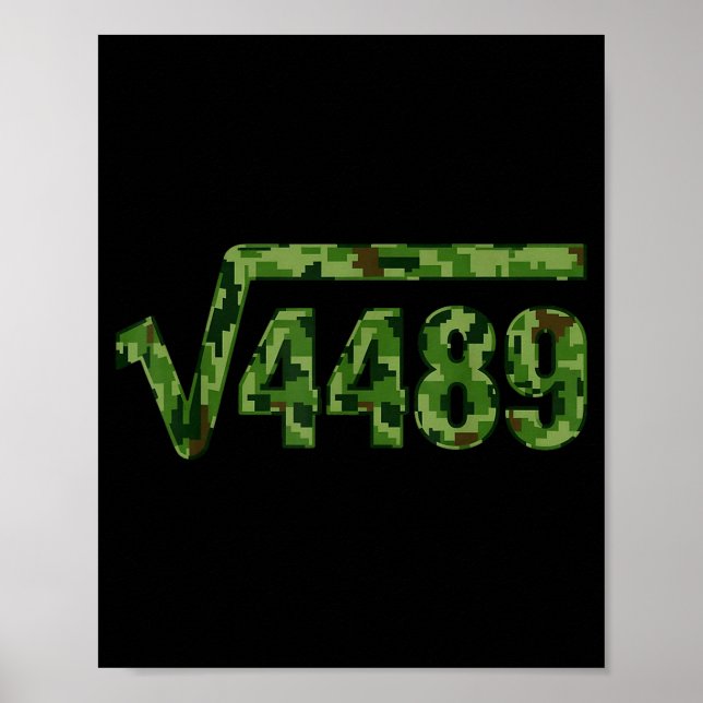 Póster Funny 67 Trendy Square Root 4489 Camo Tee  (Frente)