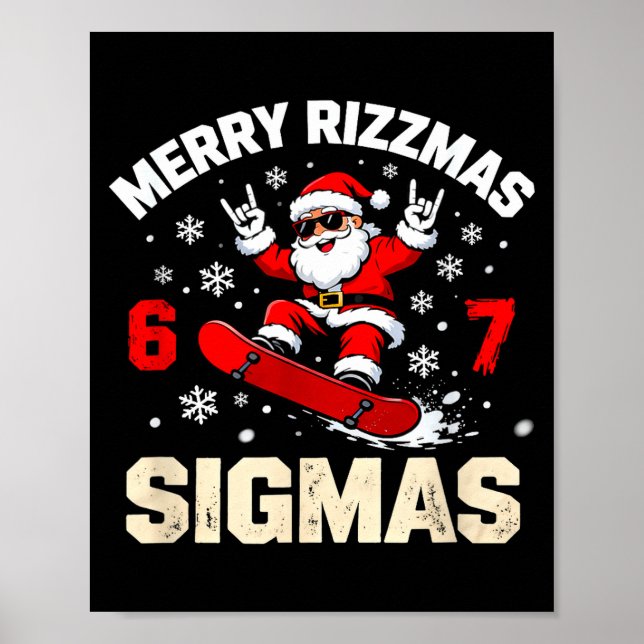 Póster Funny 6-7 Meme Christmas Nice Naughty 67 Slang Tre (Frente)