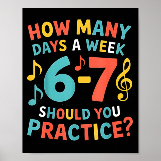 Póster Funny 6 7 Meme Six Seven For Music Teacher  (Frente)