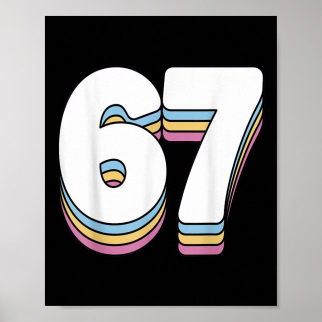 Póster Funny 6 7 Meme Six Seven Gen Alpha Slang 67  (Frente)