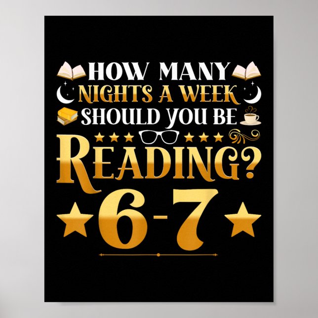 Póster Funny 6-7 Reading Meme Quote Teacher Librarian Boo (Frente)