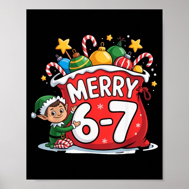 Póster Funny 6 7 Six Seven Meme Christmas Women Men Kids  (Frente)