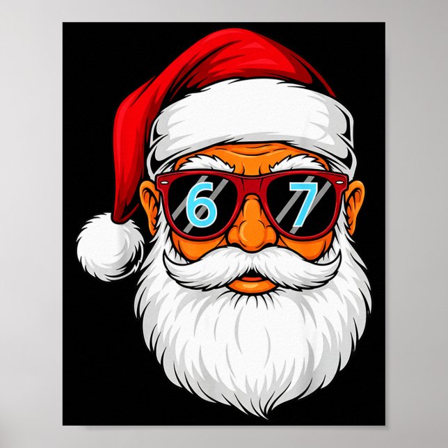 Póster Funny 6 7 Six Seven Meme Santa Face Christmas Men  (Frente)