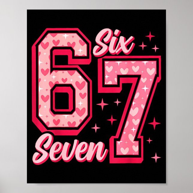 Póster Funny 6 7 Six Seven Meme Saying Valentine Couple M (Frente)