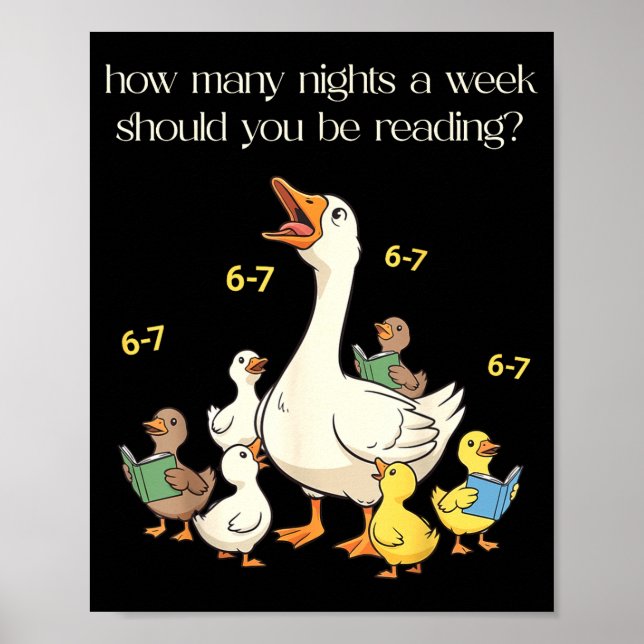 Póster Funny 6 7 Six Seven Reading For Teacher Kids Book  (Frente)