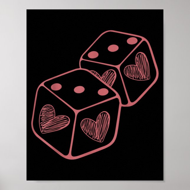 Póster Funny 6 7 Valentine Couples Matching Love Heart Pl (Frente)