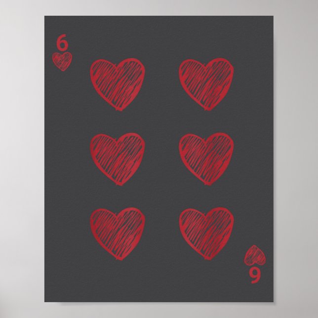 Póster Funny 6 7 Valentine Love Heart Playing Card Couple (Frente)