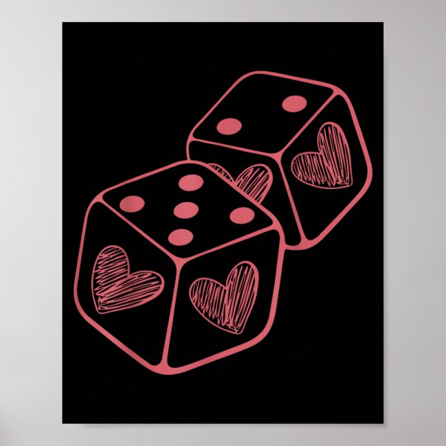 Póster Funny 6 7 Valentine Love Heart Playing Card Couple (Frente)