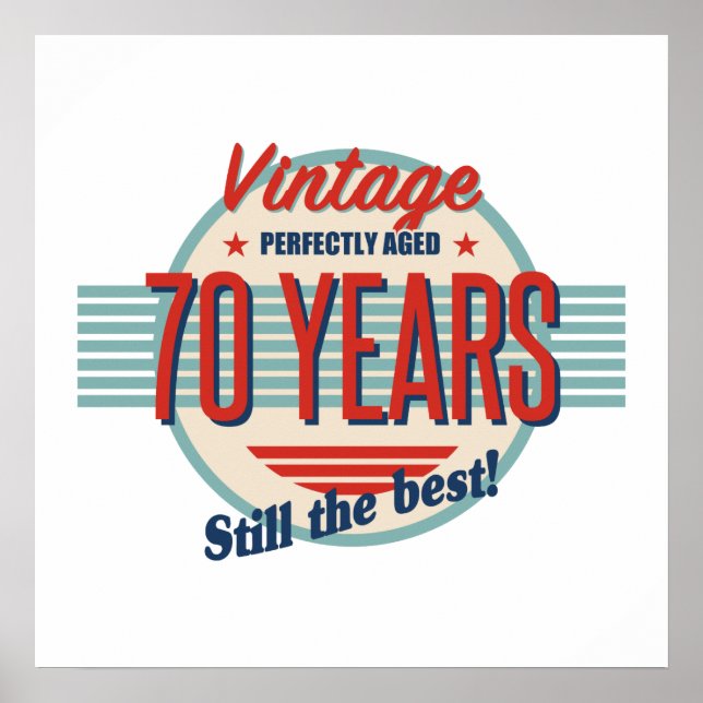 Póster Funny 70th Birthday Fashioned (Frente)