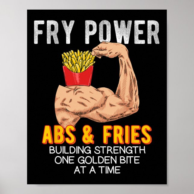 Póster Funny Abs Ejerce Fries Francesas Edificio Bo (Frente)