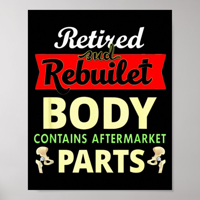 Póster Funny After Hip Surgery Recovery Bionic Hip Replac (Frente)