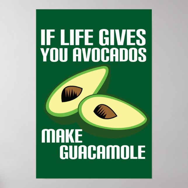 Póster Funny Aguacado hace Chiste de Guacamole (Frente)