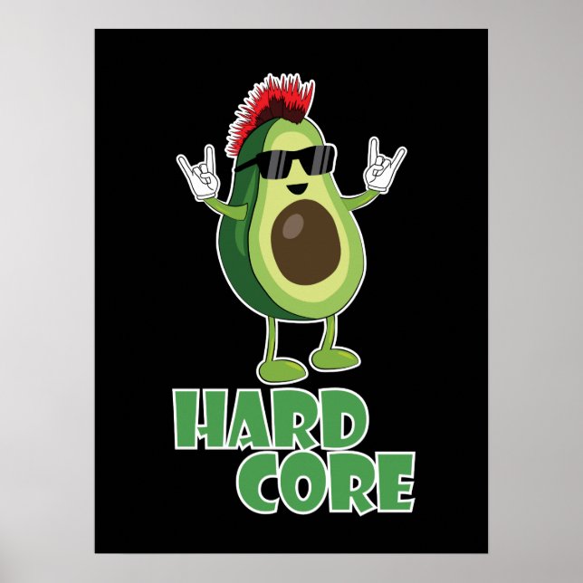 Póster Funny aguacate de núcleo duro (Frente)