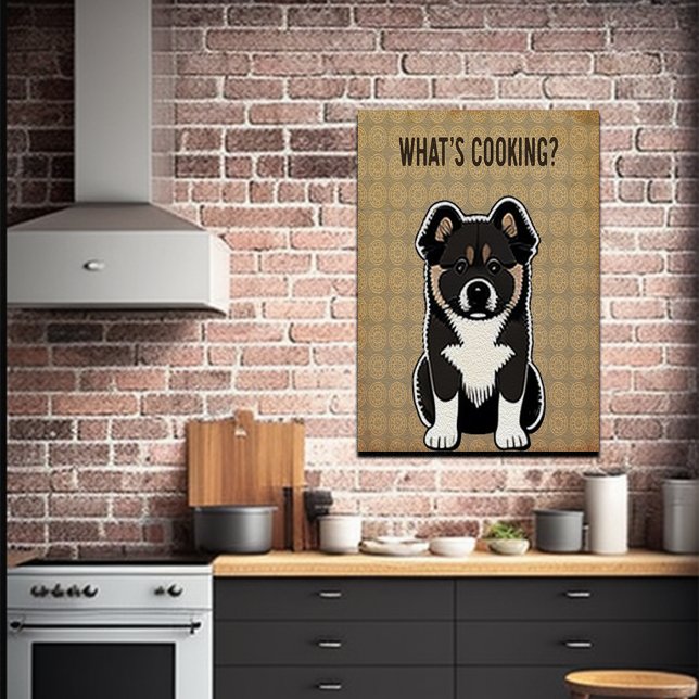 Póster Funny Akita Puppy Kitchen Chiste (Subido por el creador)
