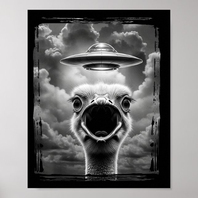 Póster Funny Alien Turkey Ufo Selfie Thanksgiving Meme  (Frente)