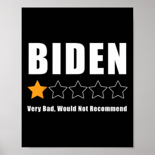 Póster Funny anti Biden pro Trump 1 estrella rindiendo el