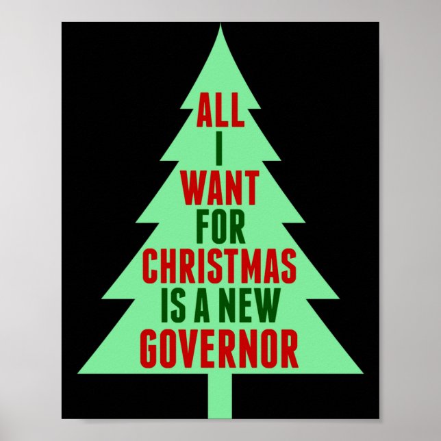 Póster Funny Anti Governor Litical Christmas Humor  (Frente)