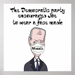 Póster Funny anti Joe Biden usando Mask Politics