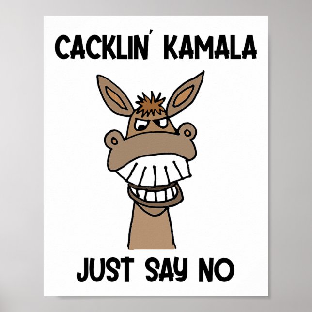 Póster Funny Anti Kamala Harris Laughing Donkey (Frente)
