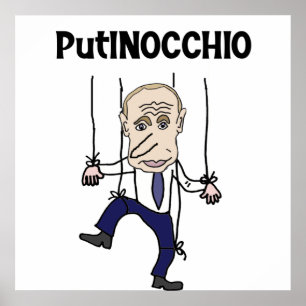 Póster Funny Anti Putin y Rusia Putinocchio Pun
