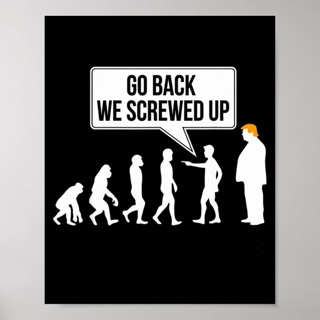 Póster Funny Anti-trump Evolution Litical Humor  (Frente)