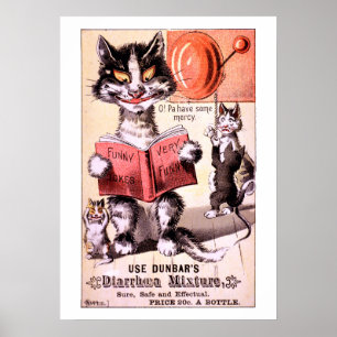 Póster Funny anuncio de gato en la era de Victoria