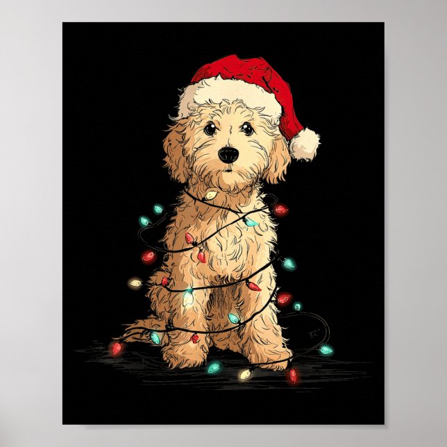 Póster Funny Ao Christmas Graphics Dog Lights Lover  (Frente)