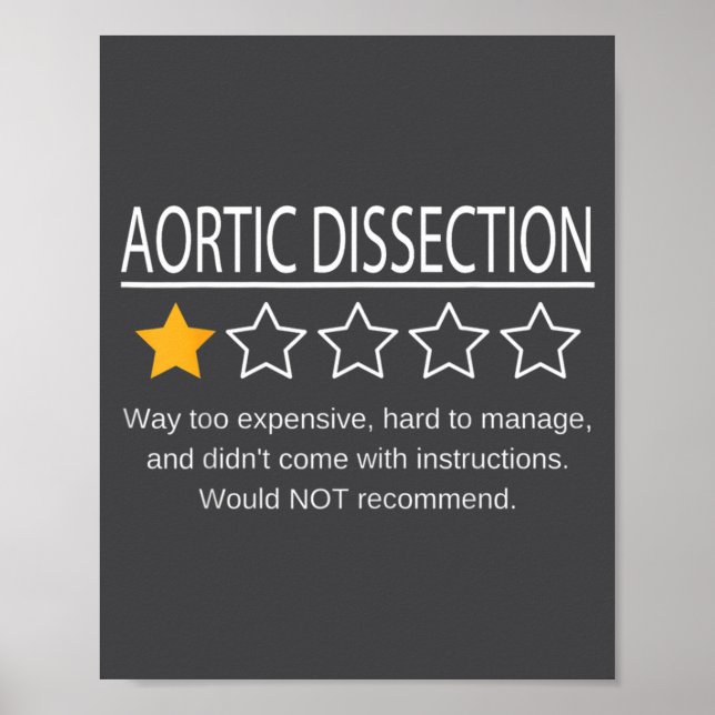 Póster Funny Aortic Dissection One Star Would Not Recomme (Frente)