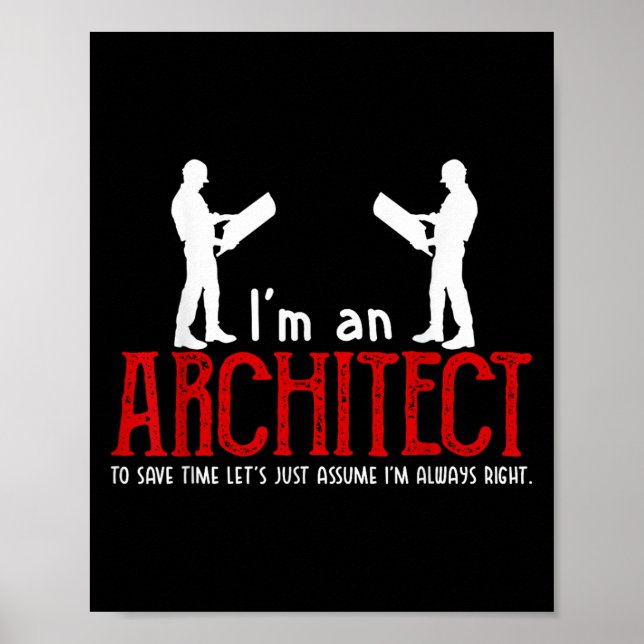 Póster Funny Architect nos dice que siempre soy la cita c (Frente)