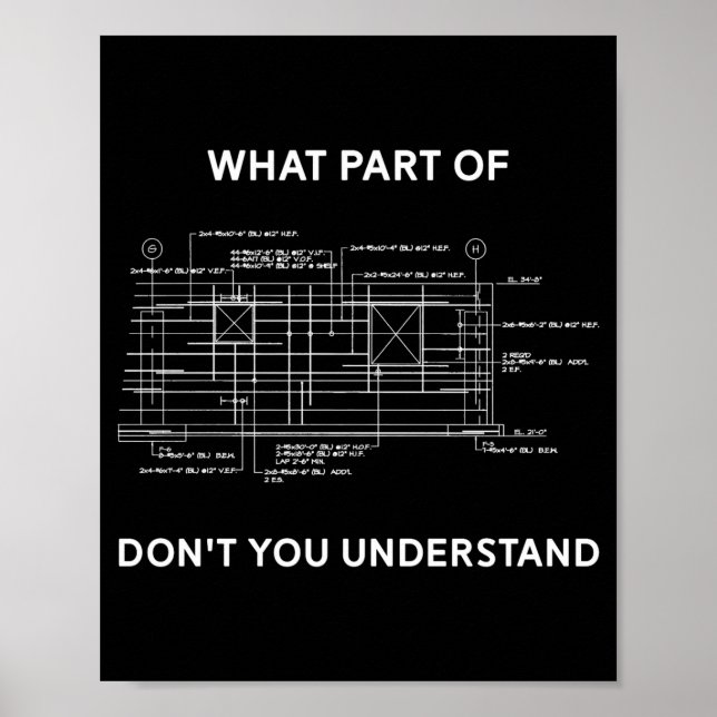 Póster Funny Architectural Civil Engineering Engineer  (Frente)